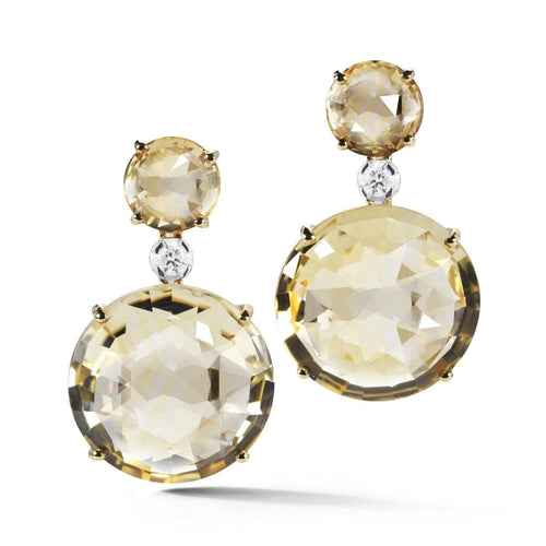 A & Furst Jewelry - Drop Earrings with Citrine and Diamonds 18k Yellow Gold | Manfredi Jewels