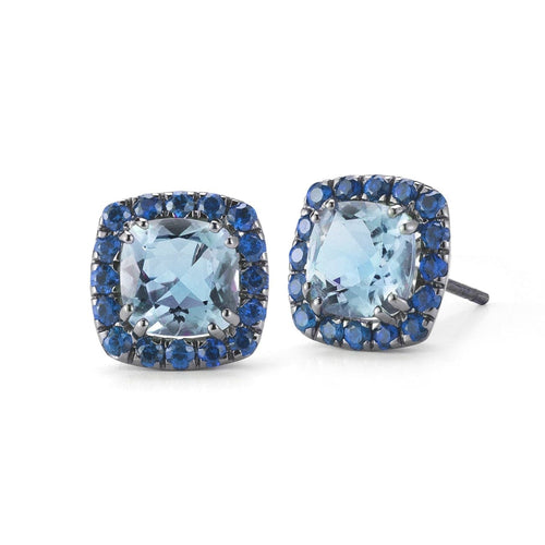 A & Furst Jewelry - Dynamite blue topaz and sapphires earrings O1321NU4 | Manfredi Jewels