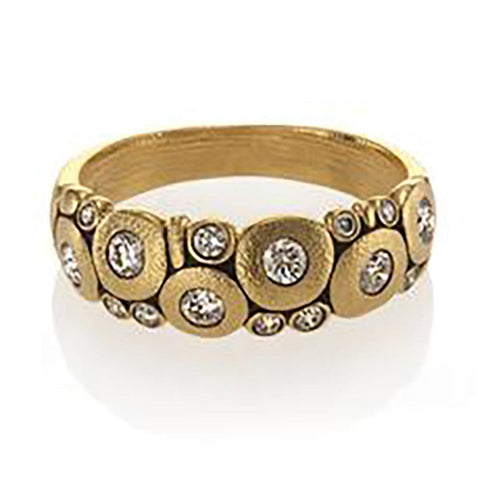 18K YELLOW GOLD AND DIAMOND CANDY DOME RING