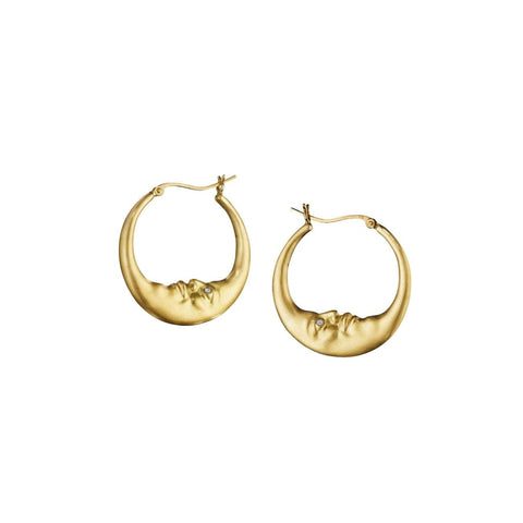 Small Crescent Moon Hoop Earrings (18mm)