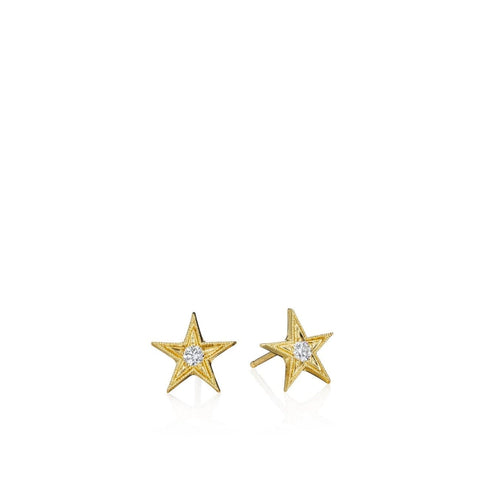 Tiny Five Point Star Stud Earrings