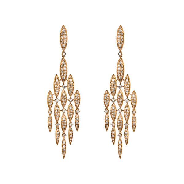 Casato Vie En Rose Dangling 4 Rows Earrings - Jewelry | Manfredi Jewels