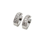 Estate Jewelry - 18K White Gold Diamond Huggies | Manfredi Jewels