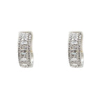 Estate Jewelry - 18K White Gold Diamond Huggies | Manfredi Jewels