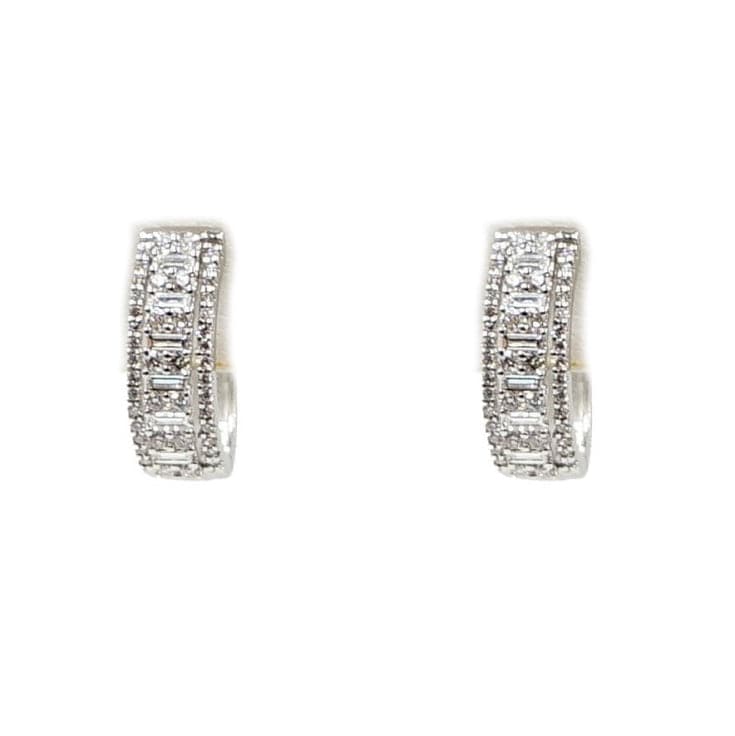 Estate Jewelry - 18K White Gold Diamond Huggies | Manfredi Jewels