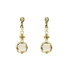 Estate Jewelry - 18K Yellow Gold Topaz and Diamond Earrings | Manfredi Jewels