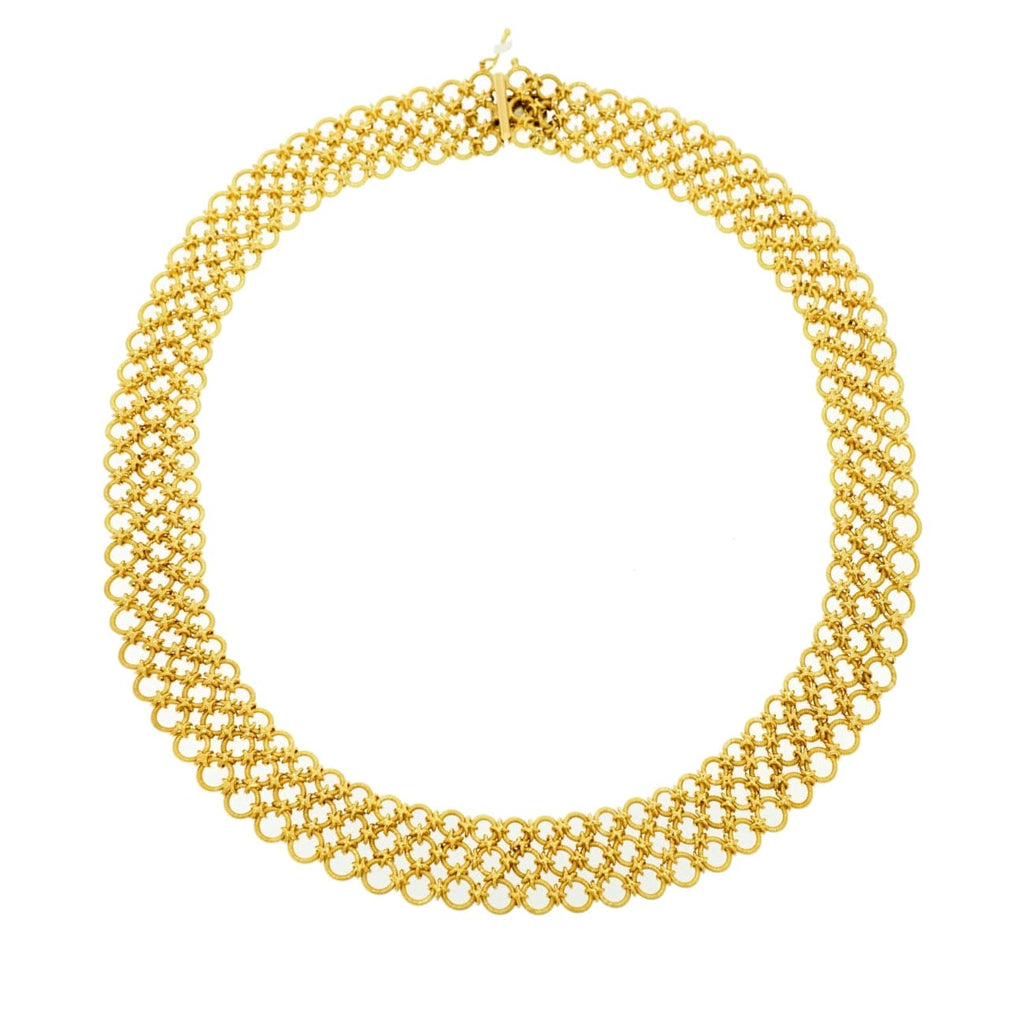 14K Yellow Gold Mesh Necklace - Attos Antique & Estate Jewelry