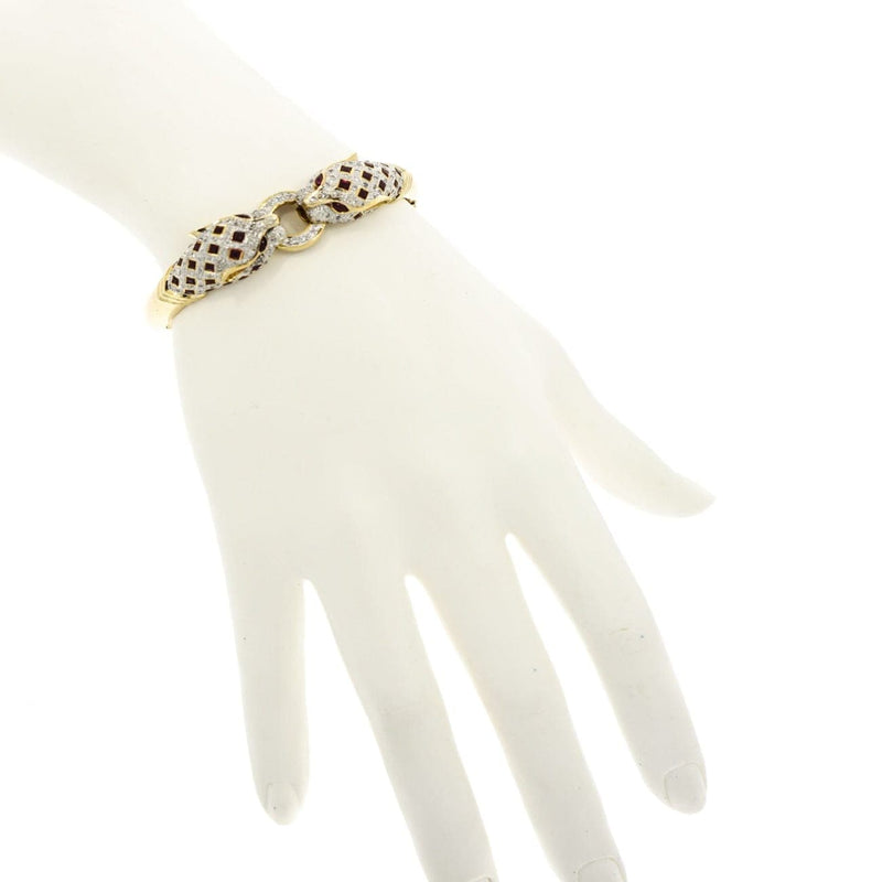 Naira & C 18k Yellow Gold Diamond Head Panther Bracelet CCMI0271/400EL/B-Y  NDAYW5 - Beverly Hills Watch Company Jewelry