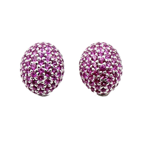 Estate Jewelry - White Gold Pink Sapphire Earrings | Manfredi Jewels