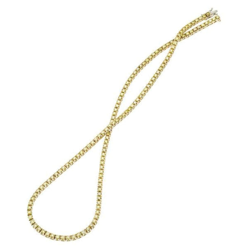 Facet Barcelona Jewelry - 14K Yellow Gold 2.80ct Diamond Tennis Necklace | Manfredi Jewels