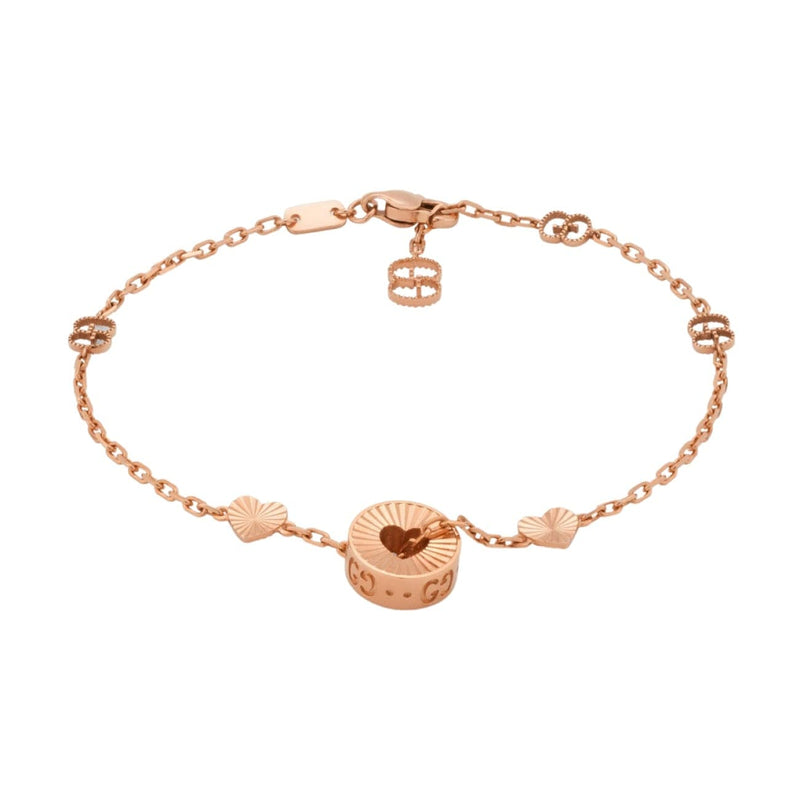 1mm Line Bracelet in 18K Rose Gold with White Diamonds – Eva Fehren