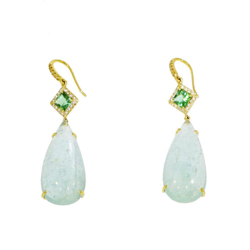 Lauren K Jewelry - AQUAMARINE TEAR DROP EARRINGS | Manfredi Jewels