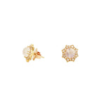 Lauren K Jewelry - Moonstone & Diamond Rose Gold Stud Earrings | Manfredi Jewels