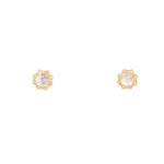 Lauren K Jewelry - Moonstone & Diamond Rose Gold Stud Earrings | Manfredi Jewels