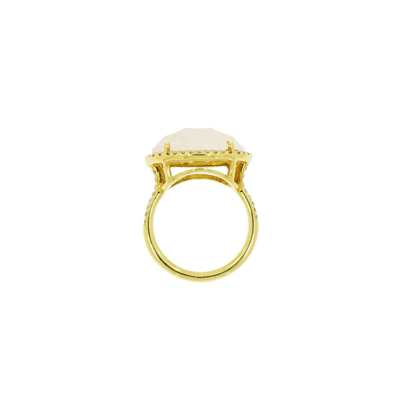 Lauren K Jewelry - Moonstone & Diamond Yellow Gold Ring | Manfredi Jewels