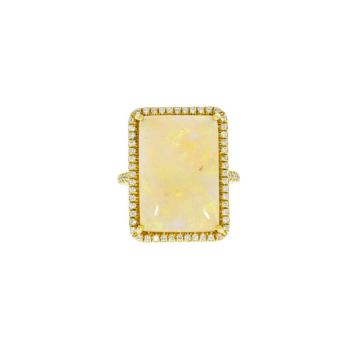 Lauren K Jewelry - Rectangular Opal & Diamond Ring | Manfredi Jewels