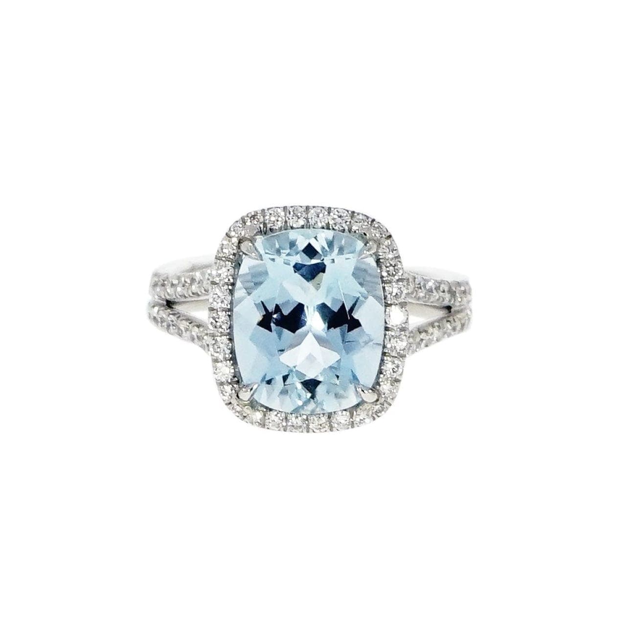 Manfredi Jewels Aquamarine And Diamond Platinum Cocktail Ring - Jewelry ...