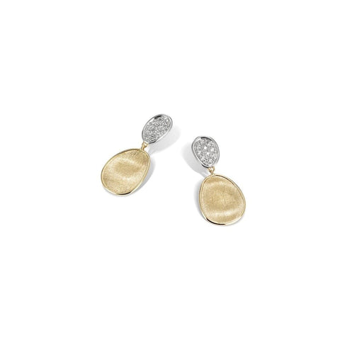 Lunaria Collection 18K Yellow Gold and Diamond Petite Double Drop Earrings