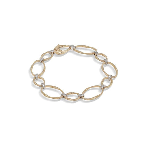 Marrakech Onde Collection 18K Yellow Gold and Diamond Flat Link Bracelet