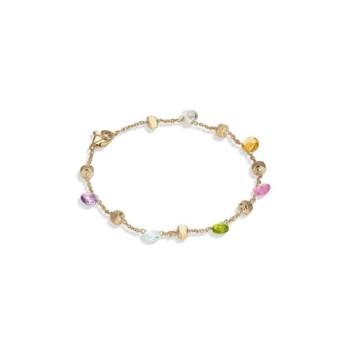 Marco Bicego Jewelry - Paradise Collection 18K Yellow Gold Mixed Gemstone Single Strand Bracelet | Manfredi Jewels