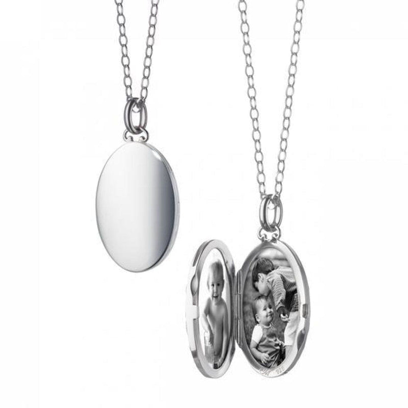 Monica Rich Kosann Jewelry - Sterling Silver 1.25’ Plain Two Photo Locket | Manfredi Jewels