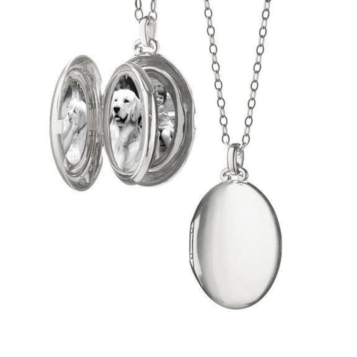 Monica Rich Kosann Jewelry - Sterling Silver 4 Image Plain Lock on 30’ Small Belcher Chain | Manfredi Jewels