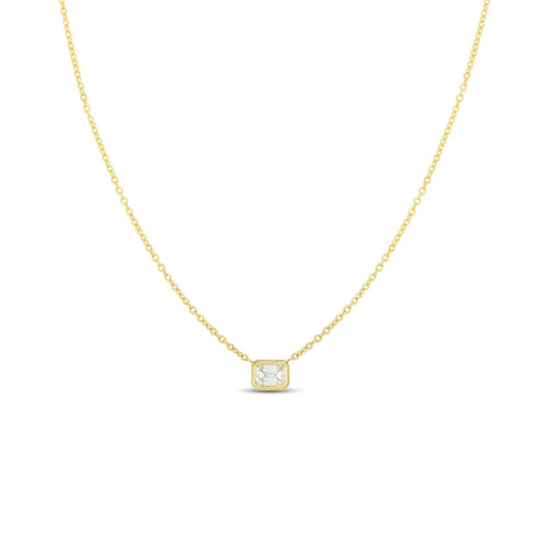 Roberto Coin Jewelry - 18K EMERALD CUT DIAMOND NECKLACE | Manfredi Jewels