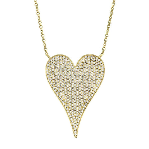 AMOR 0.83 CT DIAMOND PAVE HEART PENDANT NECKLACE - JUMBO