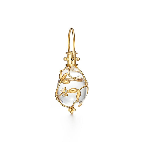 Temple St Clair Jewelry - 18K Vine Amulet with oval rock crystal and diamond | Manfredi Jewels